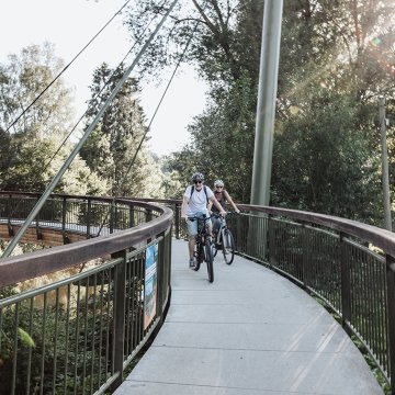 Fahrradfahreer auf Agger-Sülz-Radweg