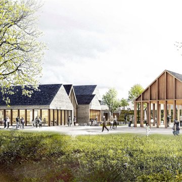Hat den A-Status der REGIONALE 2025 erhalten: Das Projekt „Stadt Blankenberg - Geschichtslandschaft und Zukunftsdorf“. Im Rahmen des Projektes soll der historische Ortsteil Stadt Blankenberg mit unterschiedlichen Bausteinen weiterentwickelt und dabei die Anforderungen des Alltagslebens der BewohnerInnen mit denen der touristischen Ansprüche in Einklang gebracht werden. Zentrale Maßnahme ist der Bau eines multifunktional nutzbaren „Kultur- und Heimathauses“. Visualisierung: Dietrich Untertrifaller Architekten GmbH