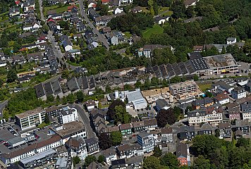 Das Rhombus-Areal befindet sich in zentraler Lage in Wermelskirchen und soll im Rahmen der REGIONALE 2025 zu einem Innovationsquartier entwickelt werden. Fotonachweis: REGIONALE 2025 Agentur