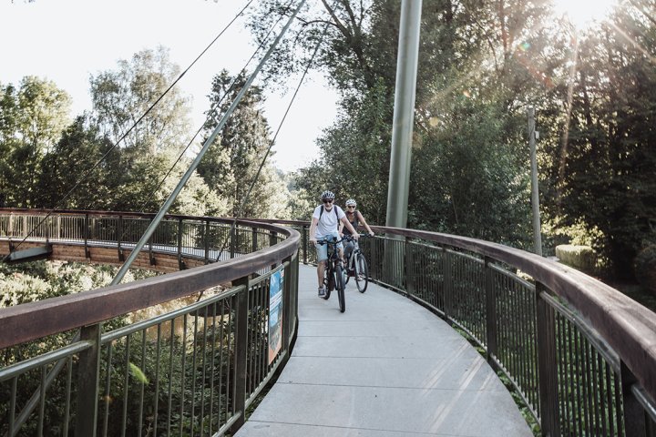 Fahrradfahreer auf Agger-Sülz-Radweg