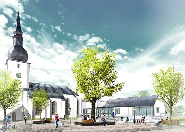 Zukunftsquartier Bergneustadt Visualisierung Kirchplatz